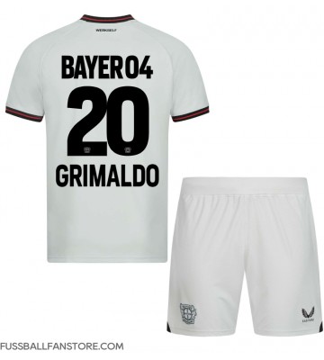 Bayer Leverkusen Alejandro Grimaldo #20 Replik Auswärtstrikot Kinder 2023-24 Kurzarm (+ Kurze Hosen)